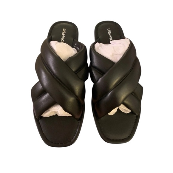 Lisa Vicky Mentor-V Women’s Black Sheep Kappa Leather Open Toe Sandals Size 8M - Picture 3 of 5